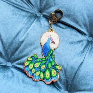 Colorful Peacock Keychain Bag Charm